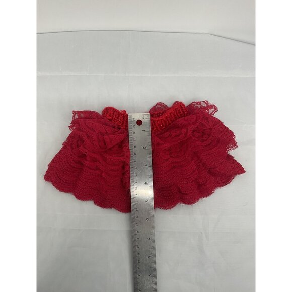 Baby Doll & Stuffed Animal Skirt Set Red Lace & Red/White Striped Knit Design - Picture 6 of 6